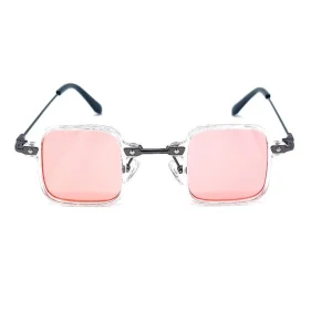 Fyrkantiga solglasögon Tony S - Genomskinliga/ röd