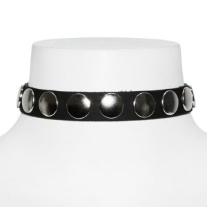 1 Row Disk Leather Choker
