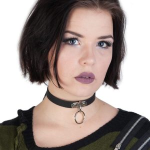 1 Row Handle Plate and Small Ring Vegan Choker