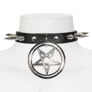 Warlock Spike Leather Choker
