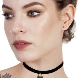 Padlock Velvet Choker