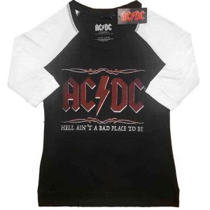 AC/DC Hell Ain’t A Bad Place Ladies Raglan T-Shirt