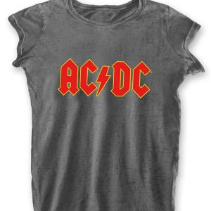 AC/DC Logo Vintage Girly Top