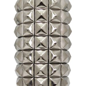 7 Row Pyramid Leather Wristband