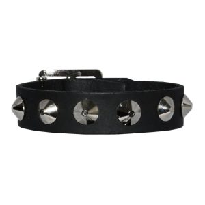 1 Row Con Stud Leather Wristband