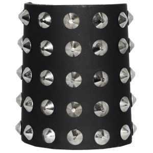 5 Row Con Stud Leather Wristband