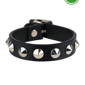 1 Row Con Vegan Leather Wristband