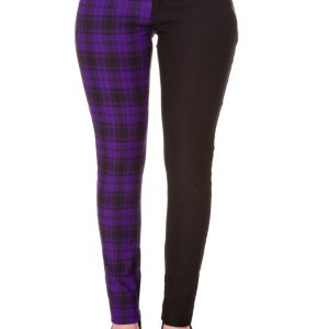 Split Pant Tartan Black Purple