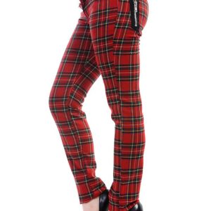 Red Tartan Skinny Trousers