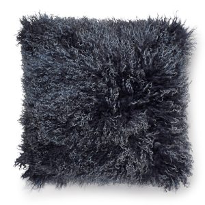 Lammskinnskudde, mörkblå med ljusatoppar