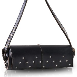 Tubväska i läder, marin