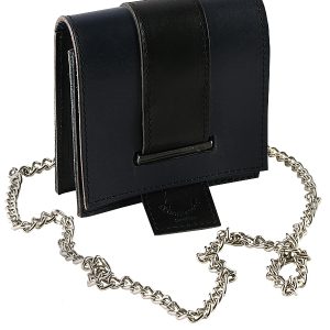 Läderväska, marin-svart